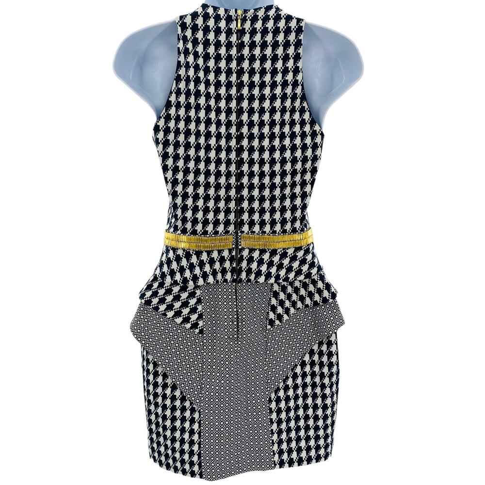 Sass & Bide The Helm Black Houndstooth Peplum Fitted Dress Women EUR 36 | US 6 - Picture 6 of 16